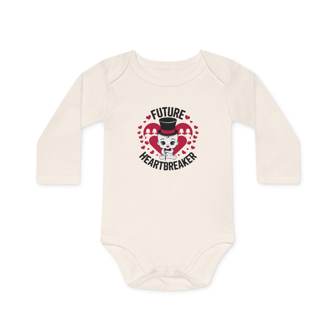 "Future heartbreaker" Baby Long-Sleeve Organic Bodysuit