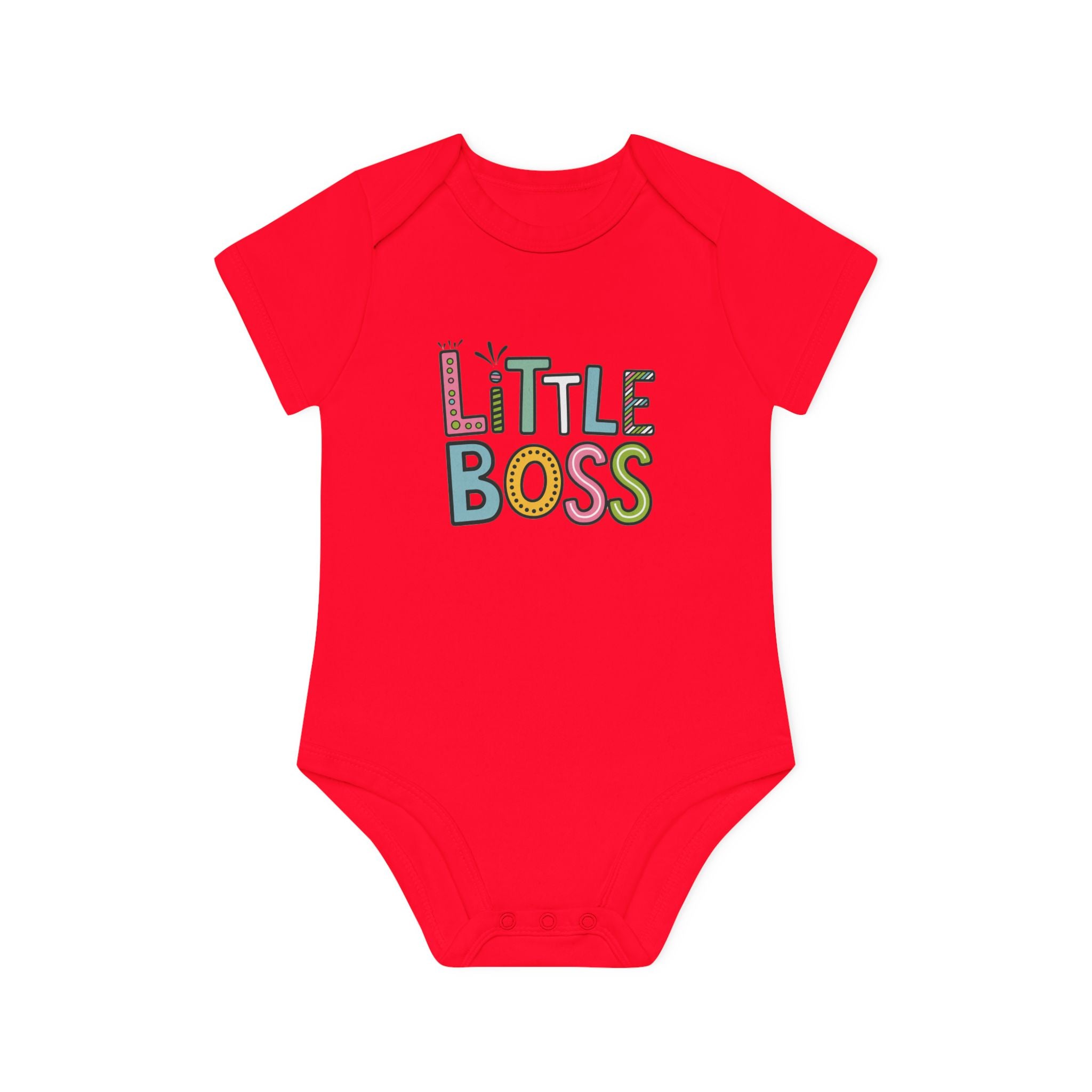 "Little boss" Baby Organic Short Sleeve Bodysuit