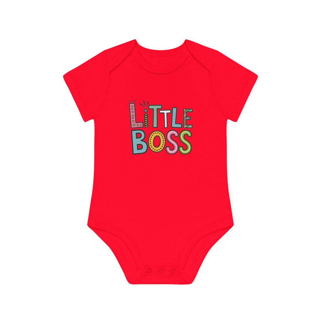 "Little boss" Baby Organic Short Sleeve Bodysuit