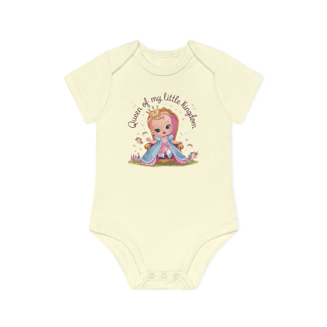 "Queen of my little kingdom" Baby Organic Short Sleeve Bodysuit