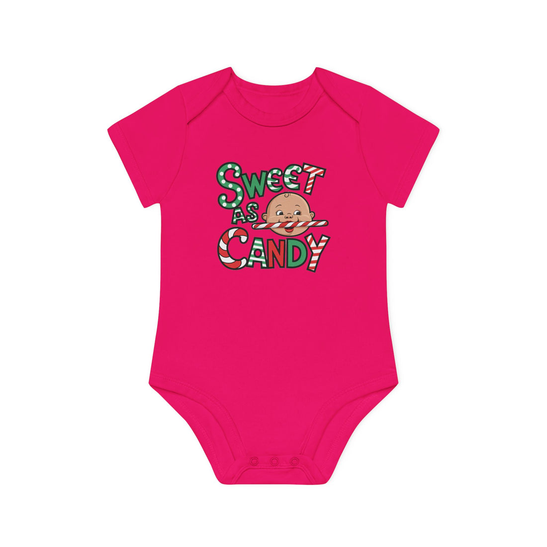 "Sweet as candy" Baby Organic Short Sleeve Bodysuit