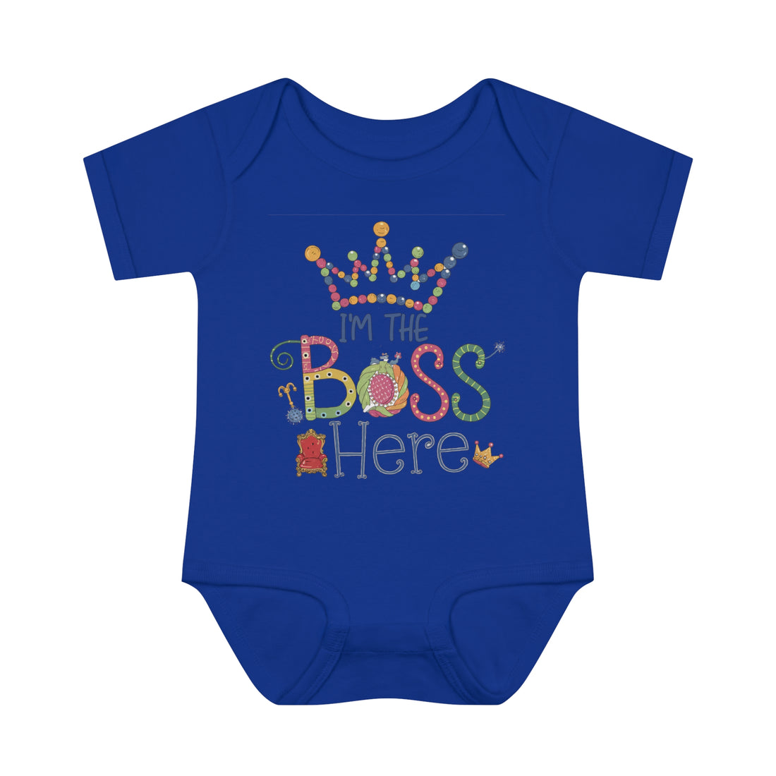 "I'm the boss here" Infant Baby Rib Bodysuit