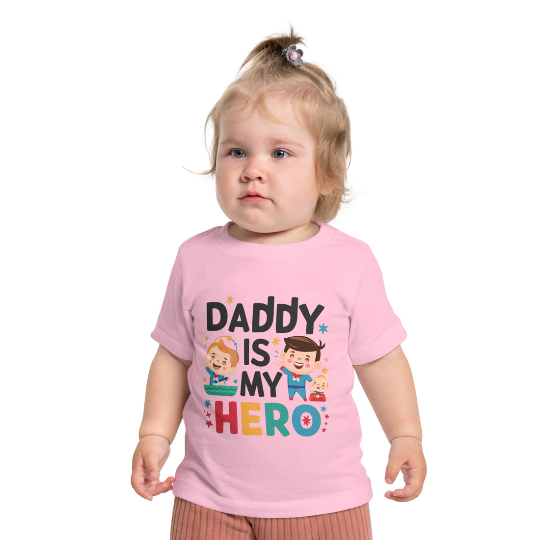 "Daddy is my hero" Baby Short Sleeve T-Shirt