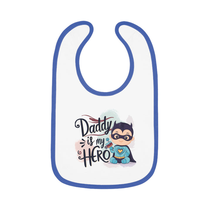 "Daddy is my hero" Baby Contrast Trim Jersey Bib