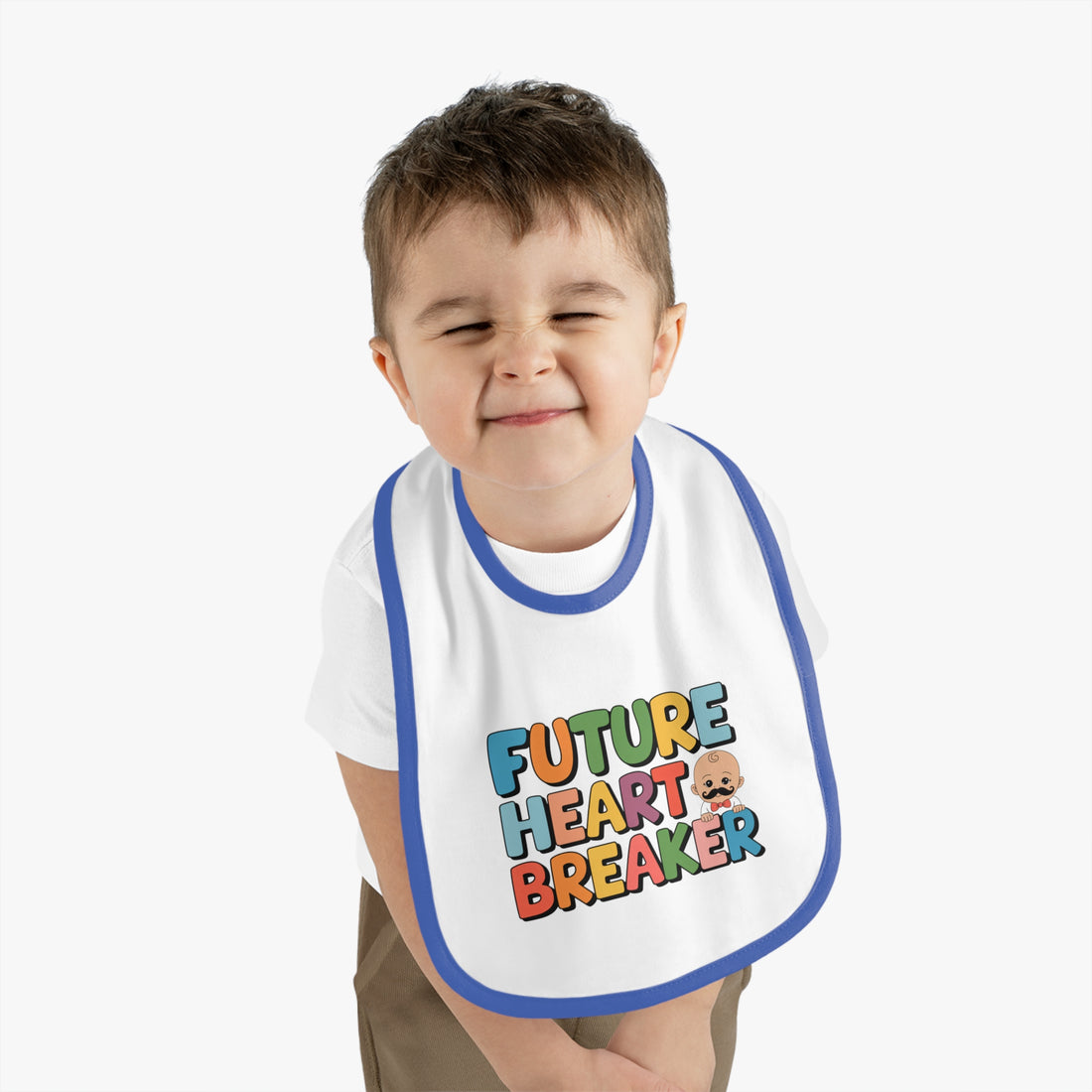 "Future heartbreaker" Baby Contrast Trim Jersey Bib