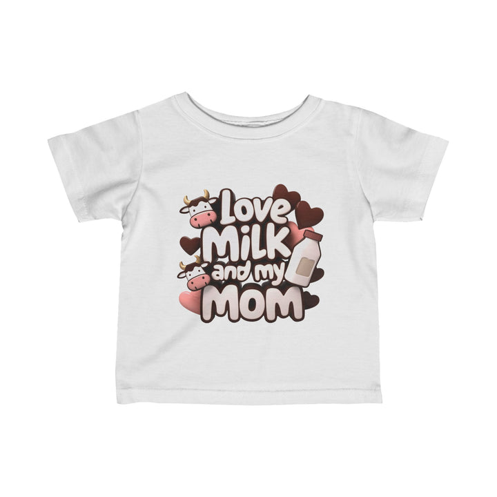 "I love milk and my mom" Infant Fine Jersey Tee