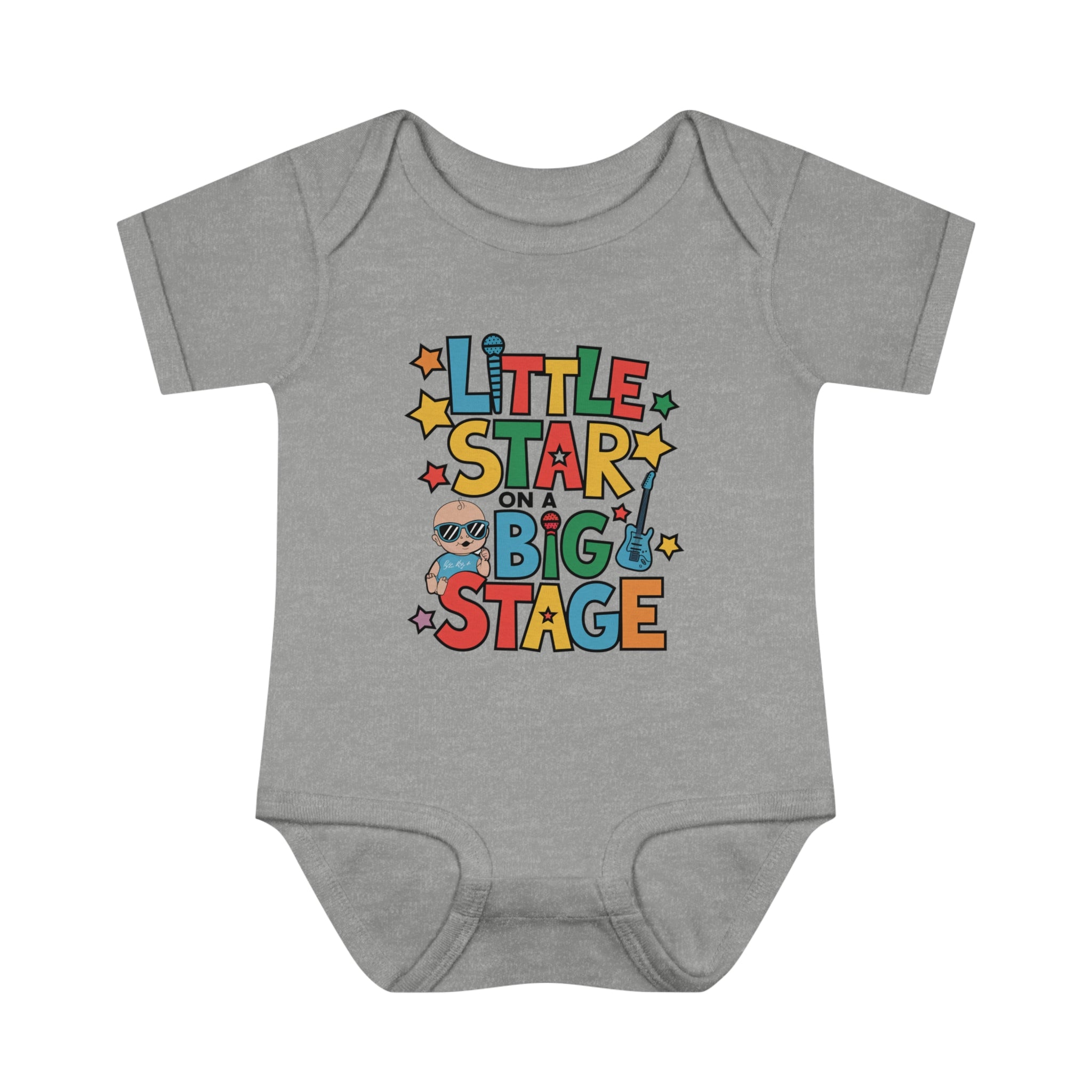 "Little star on a big stage" Infant Baby Rib Bodysuit