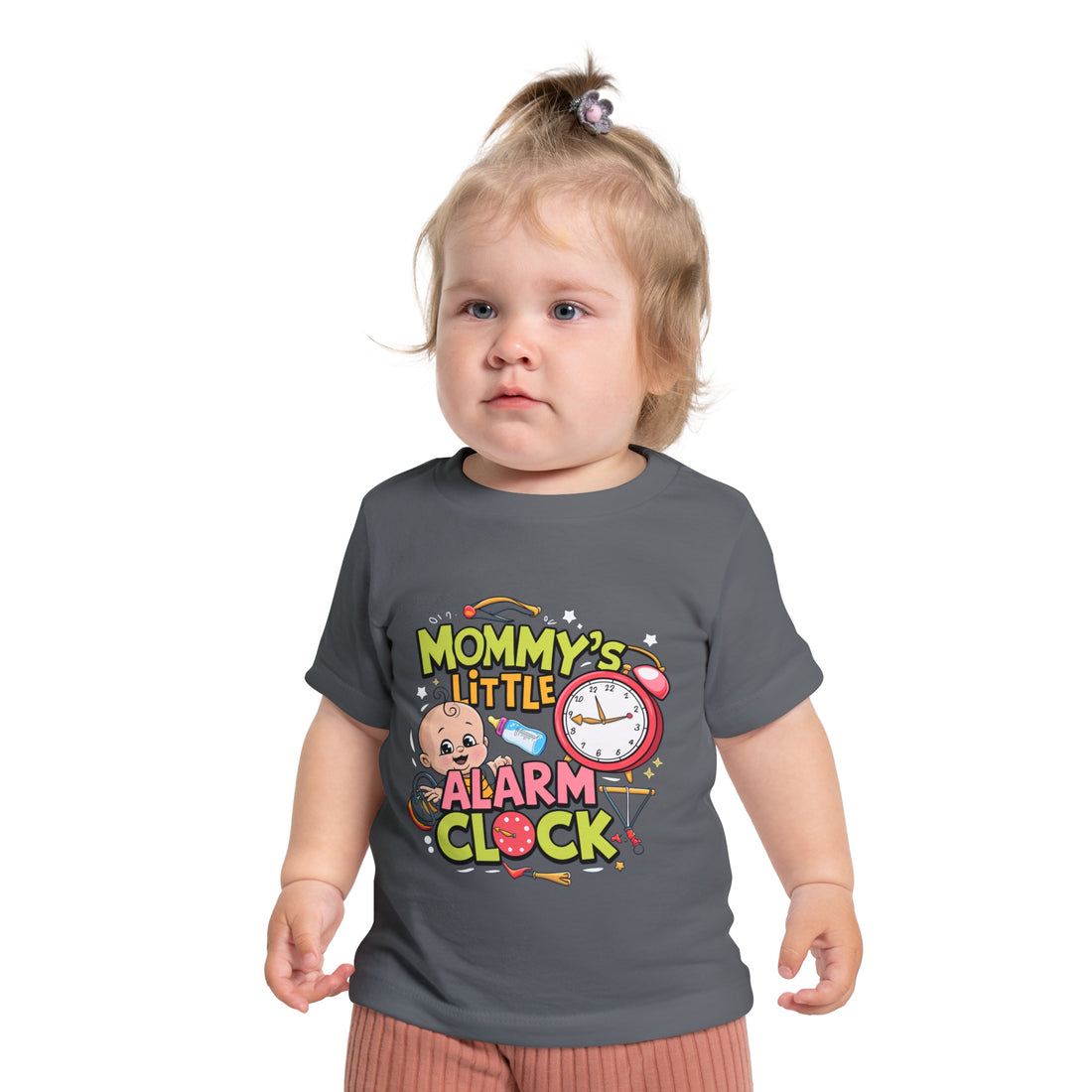 "Mommy's little alarm clock" Baby Short Sleeve T-Shirt