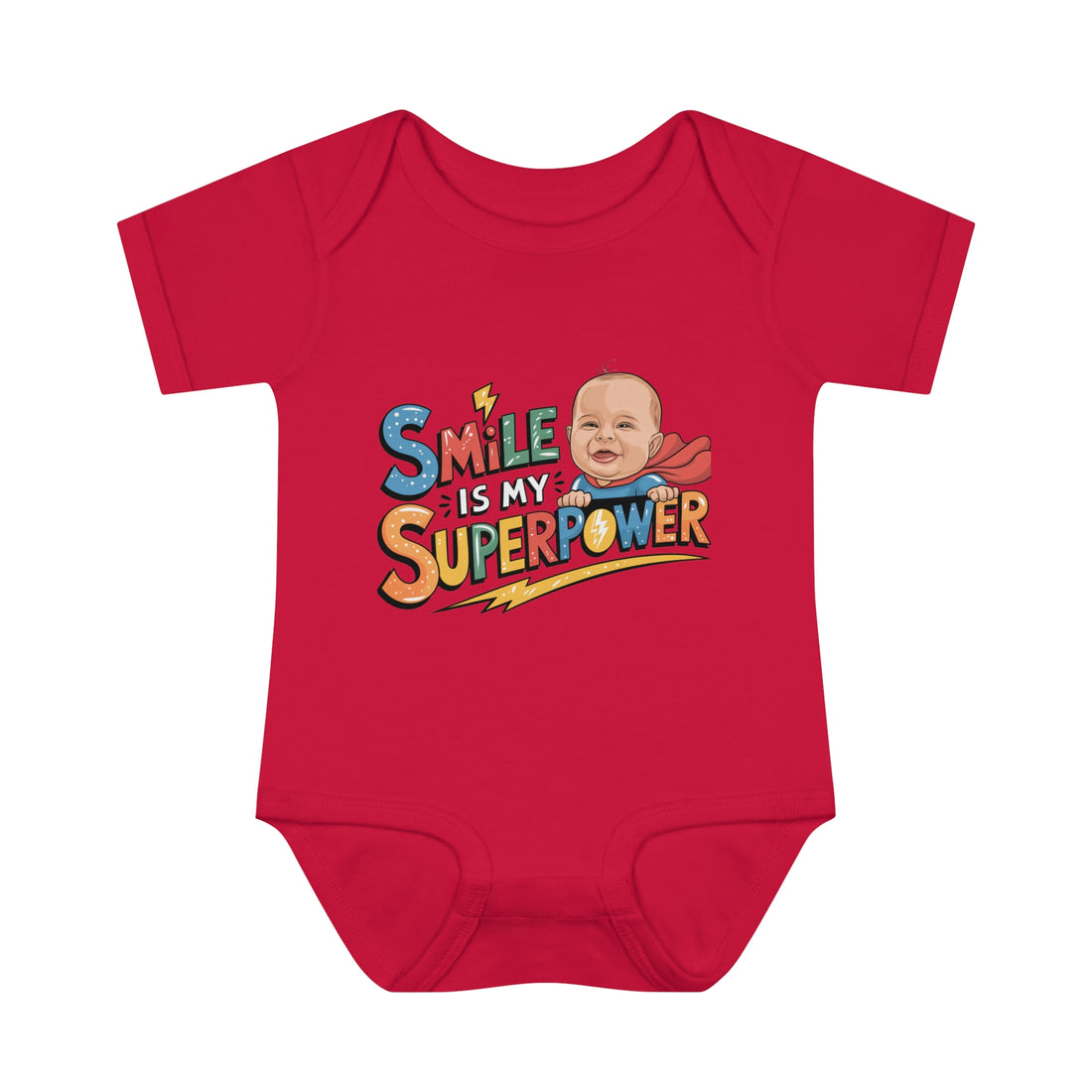 "Smile is my Superpower" Infant Baby Rib Bodysuit