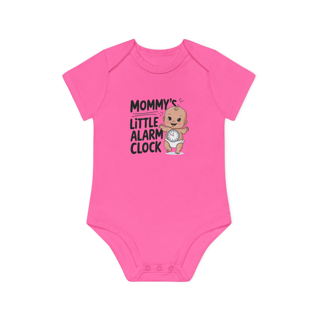 "Mommy's little alarm clock" Baby Organic Short Sleeve Bodysuit