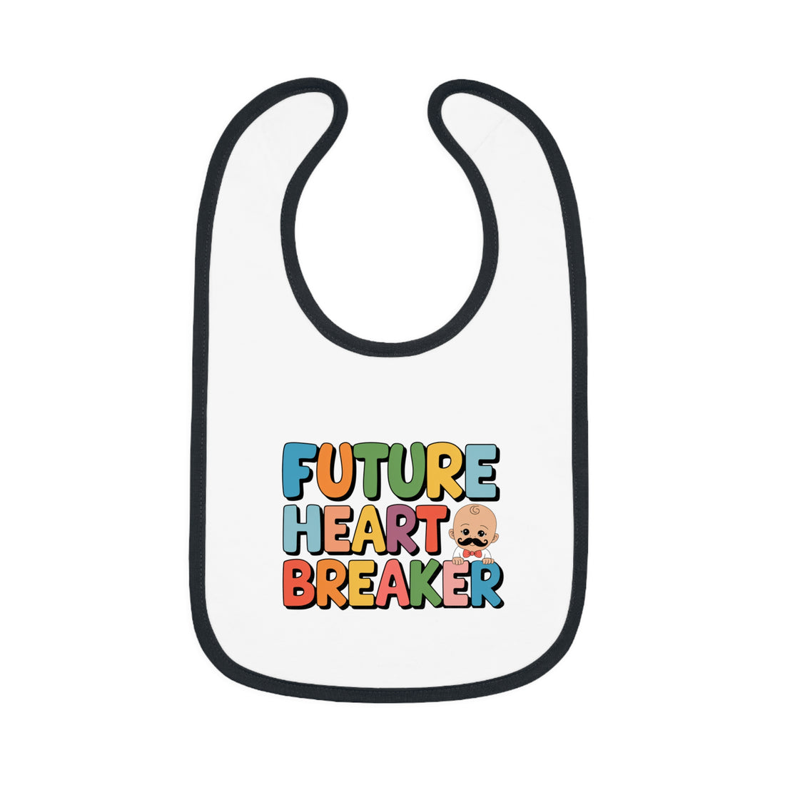 "Future heartbreaker" Baby Contrast Trim Jersey Bib