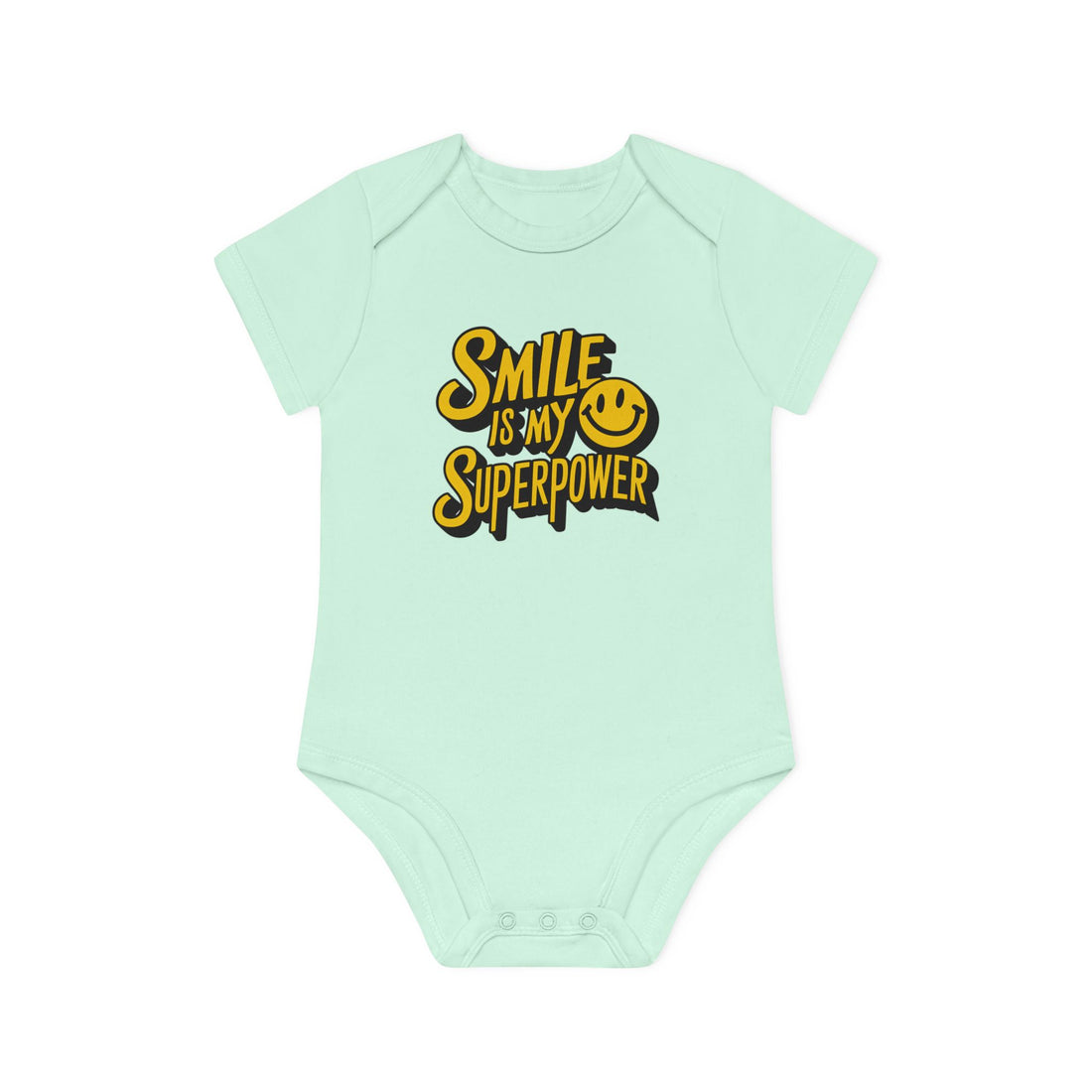 "Smile is my superpower" Baby Organic Short Sleeve Bodysuit