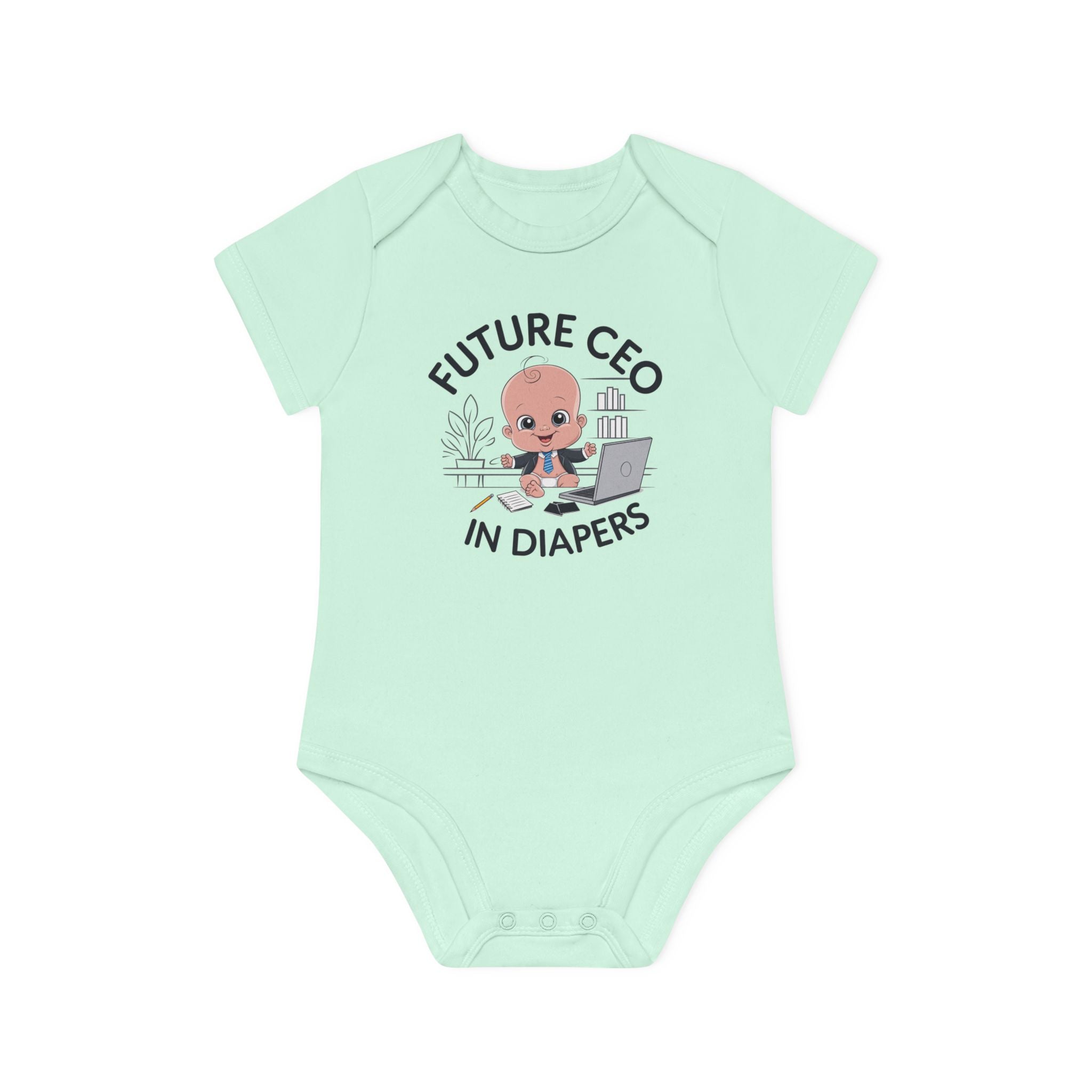"Future CEO in diapers" Baby Organic Short Sleeve Bodysuit
