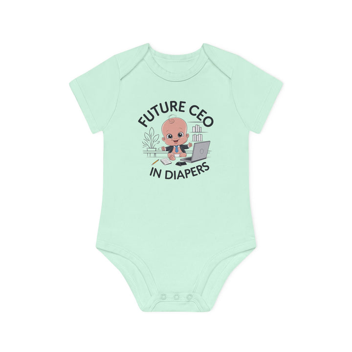 "Future CEO in diapers" Baby Organic Short Sleeve Bodysuit