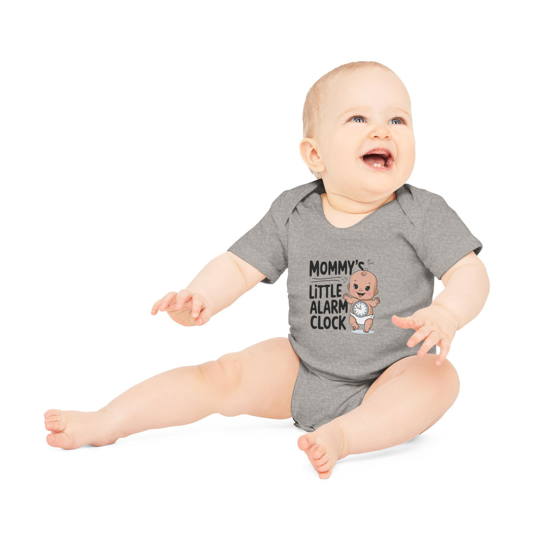 "Mommy's little alarm clock" Baby Organic Short Sleeve Bodysuit