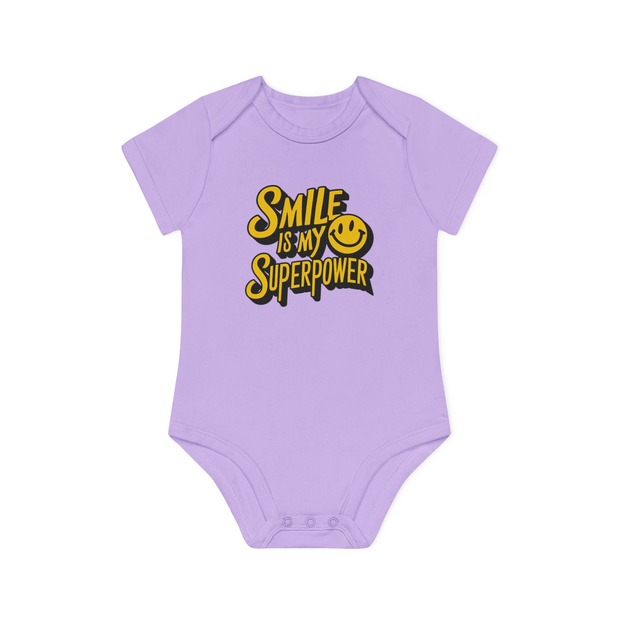 "Smile is my superpower" Baby Organic Short Sleeve Bodysuit