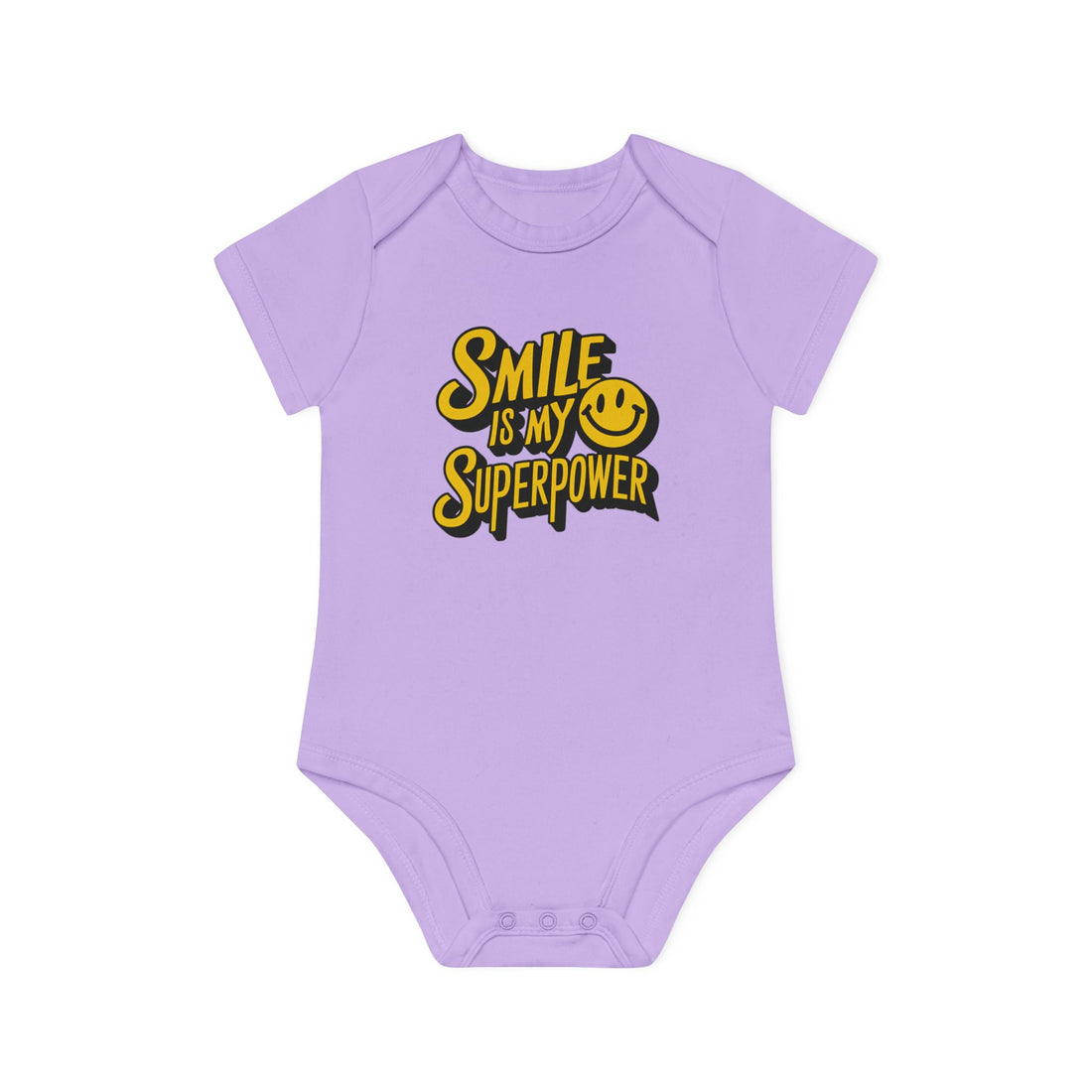 "Smile is my superpower" Baby Organic Short Sleeve Bodysuit