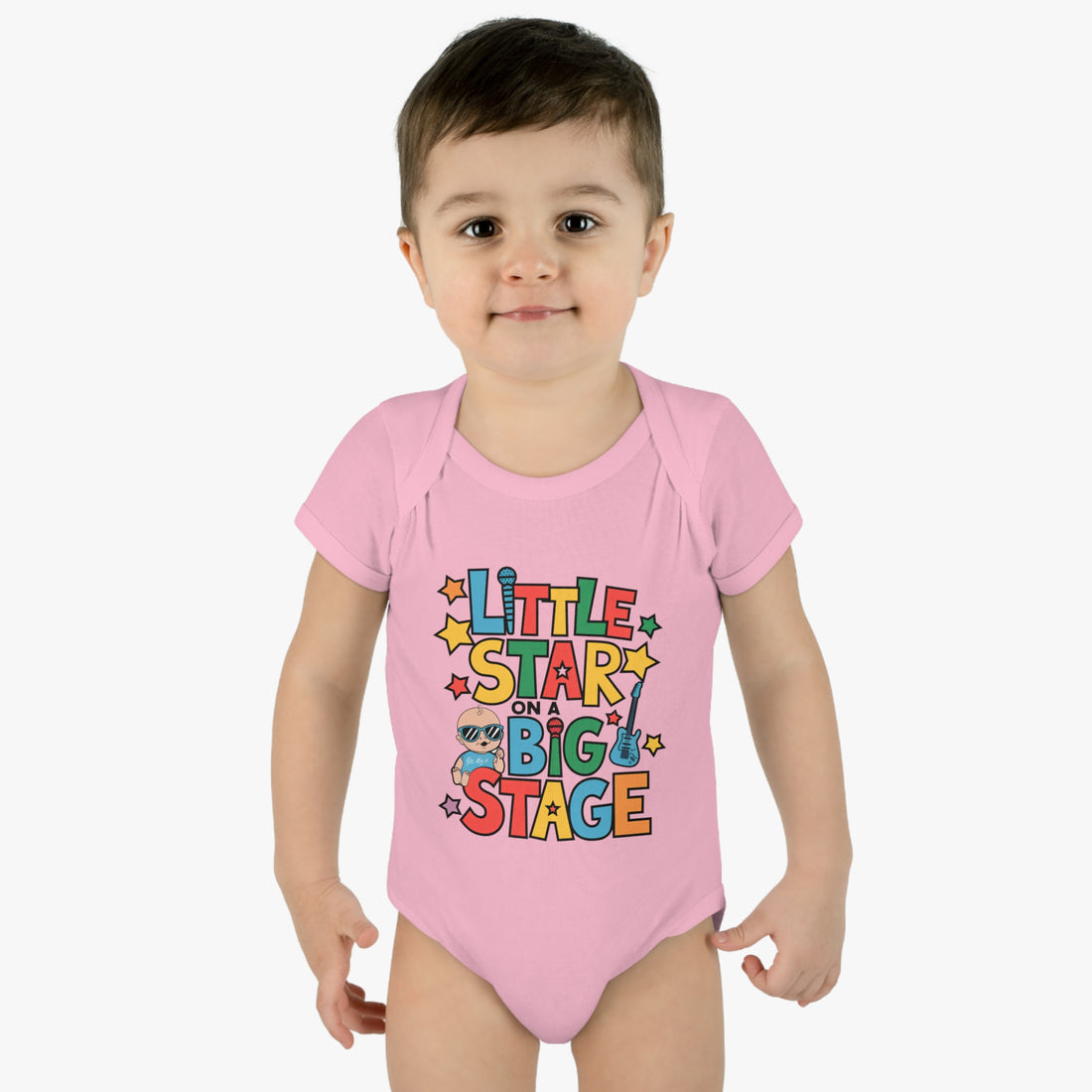 "Little star on a big stage" Infant Baby Rib Bodysuit