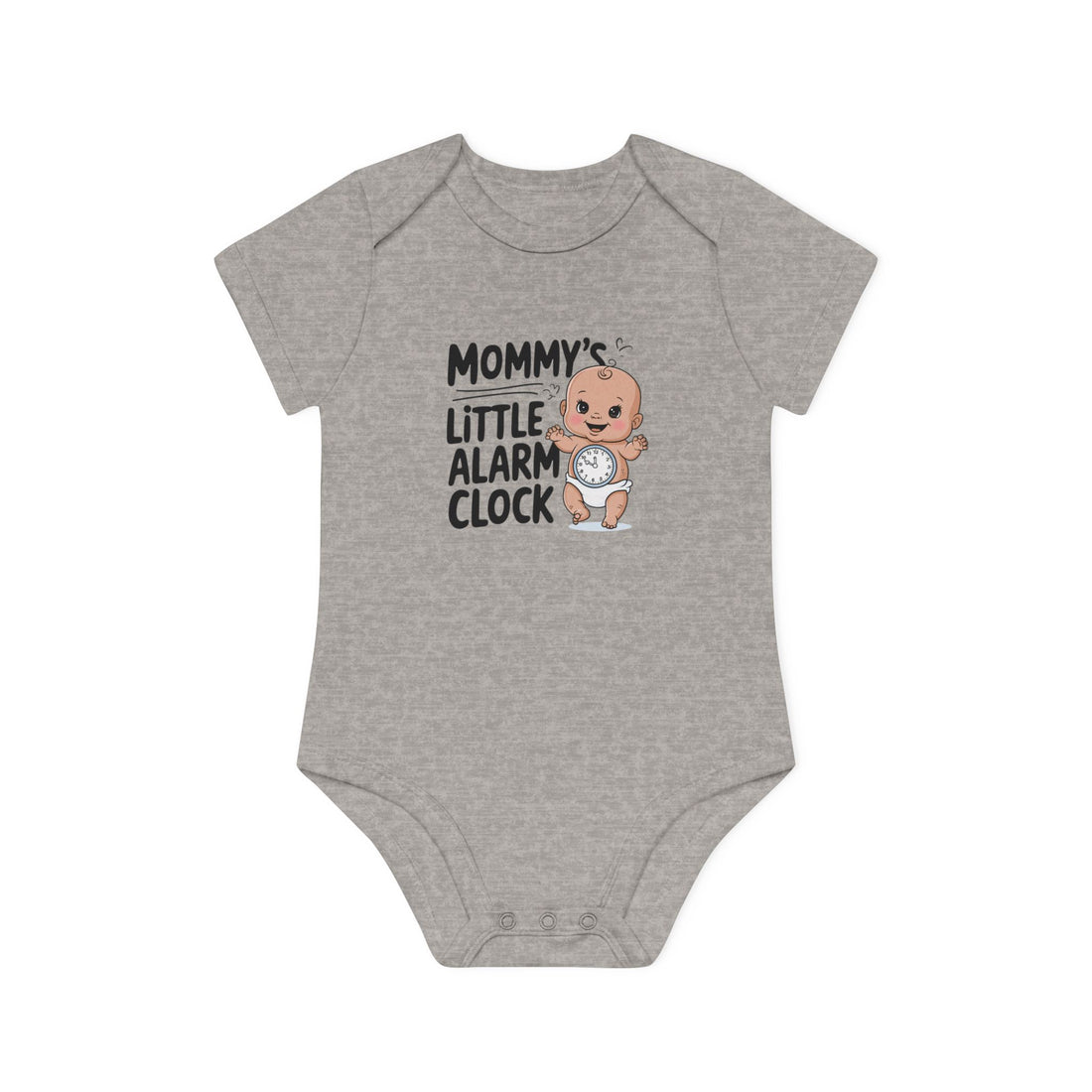 "Mommy's little alarm clock" Baby Organic Short Sleeve Bodysuit