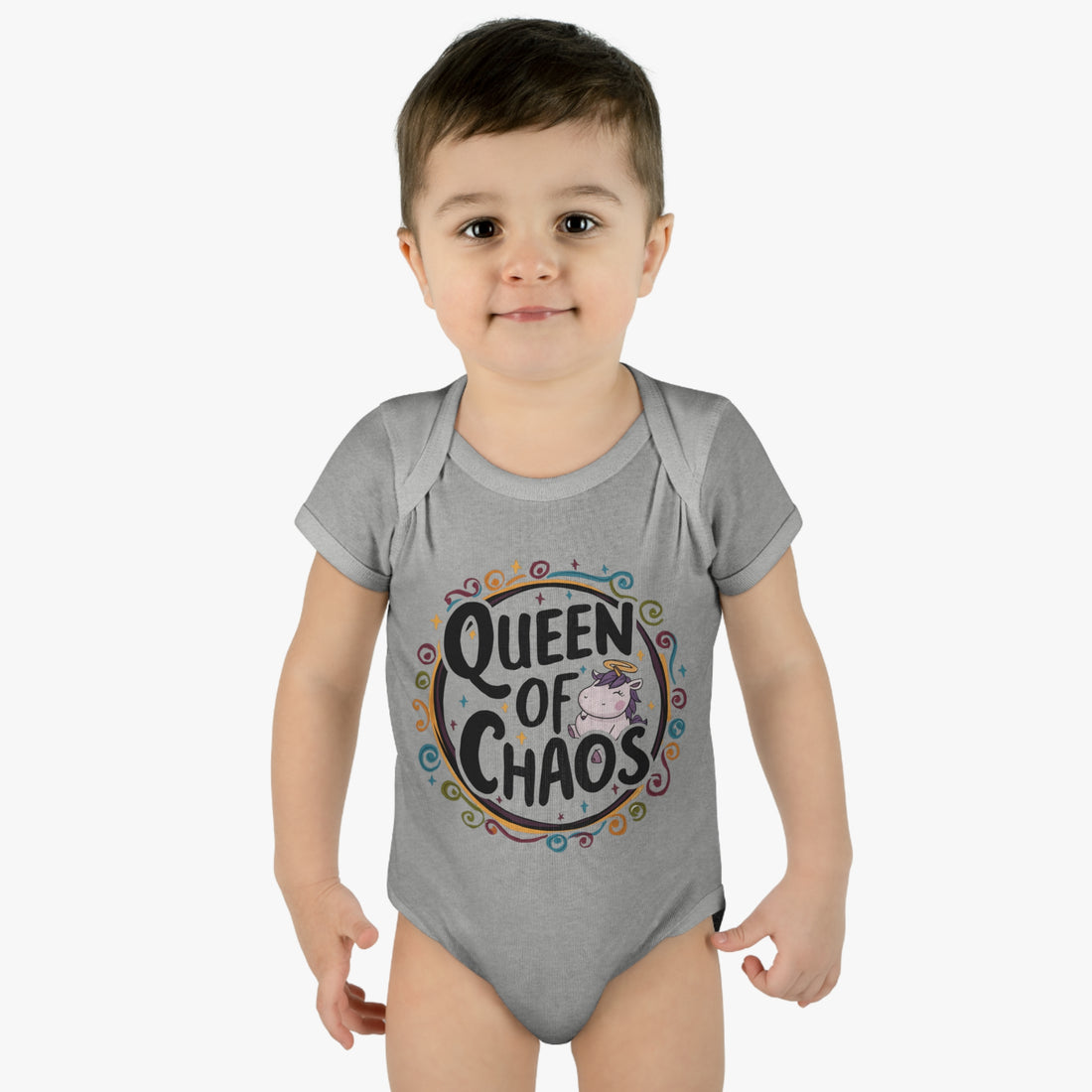 "Queen of chaos" Infant Baby Rib Bodysuit