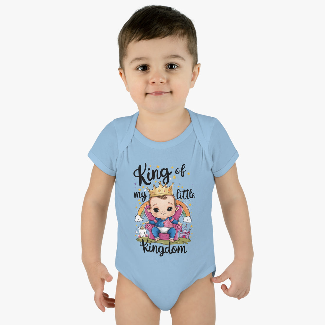 "King of my little kingdom" Infant Baby Rib Bodysuit