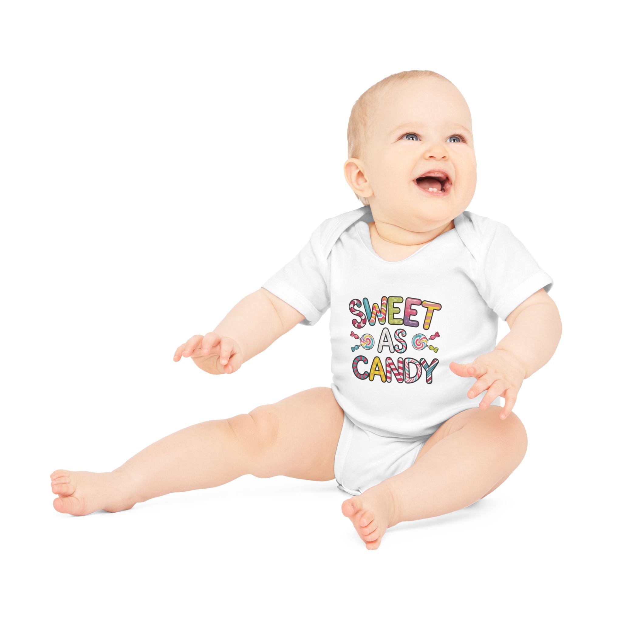 "Sweet as candy" Baby Organic Short Sleeve Bodysuit