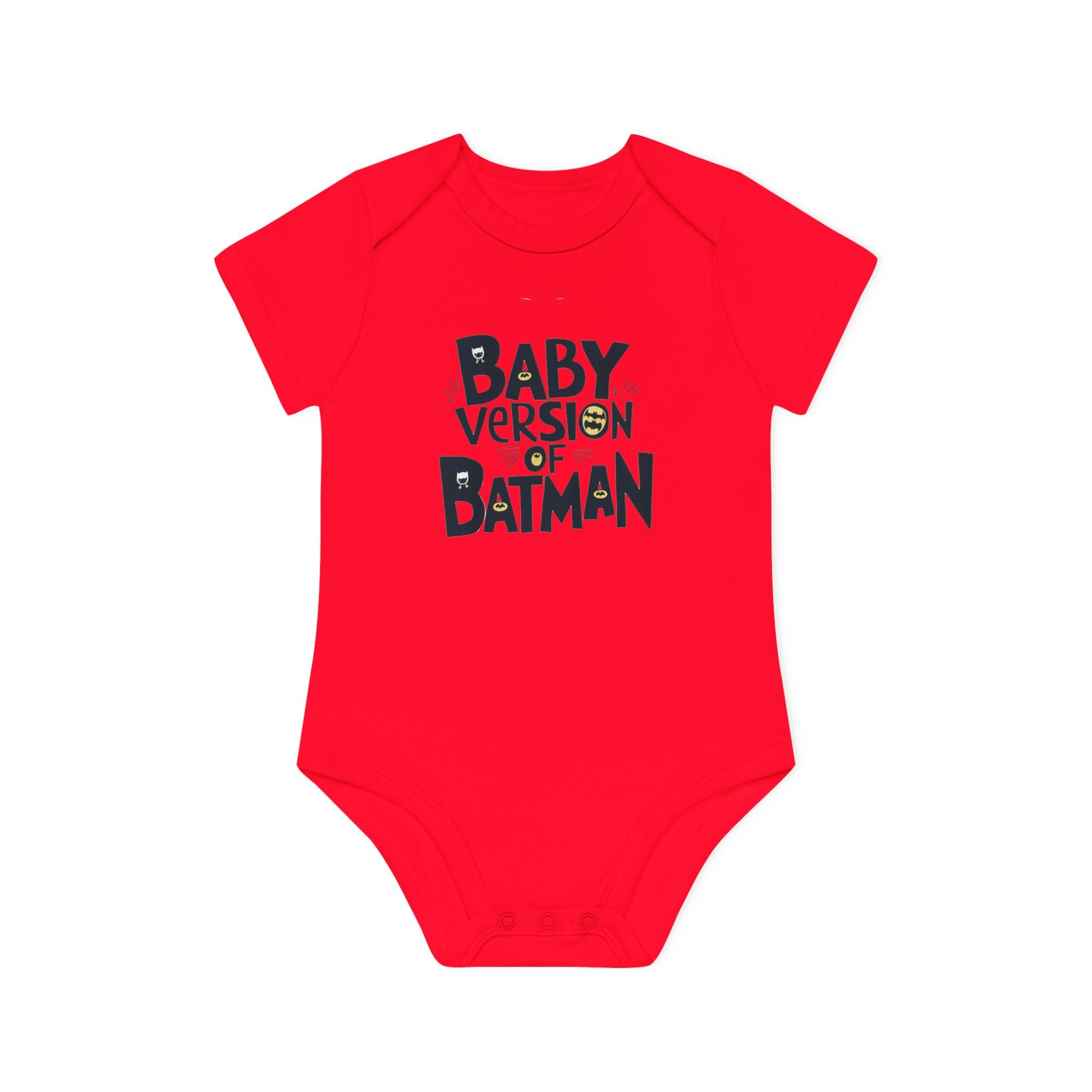 "Baby version of batman" Baby Organic Short Sleeve Bodysuit