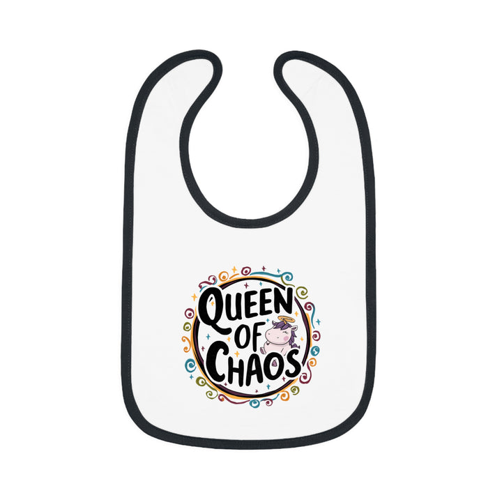 "Queen of chaos" Baby Contrast Trim Jersey Bib