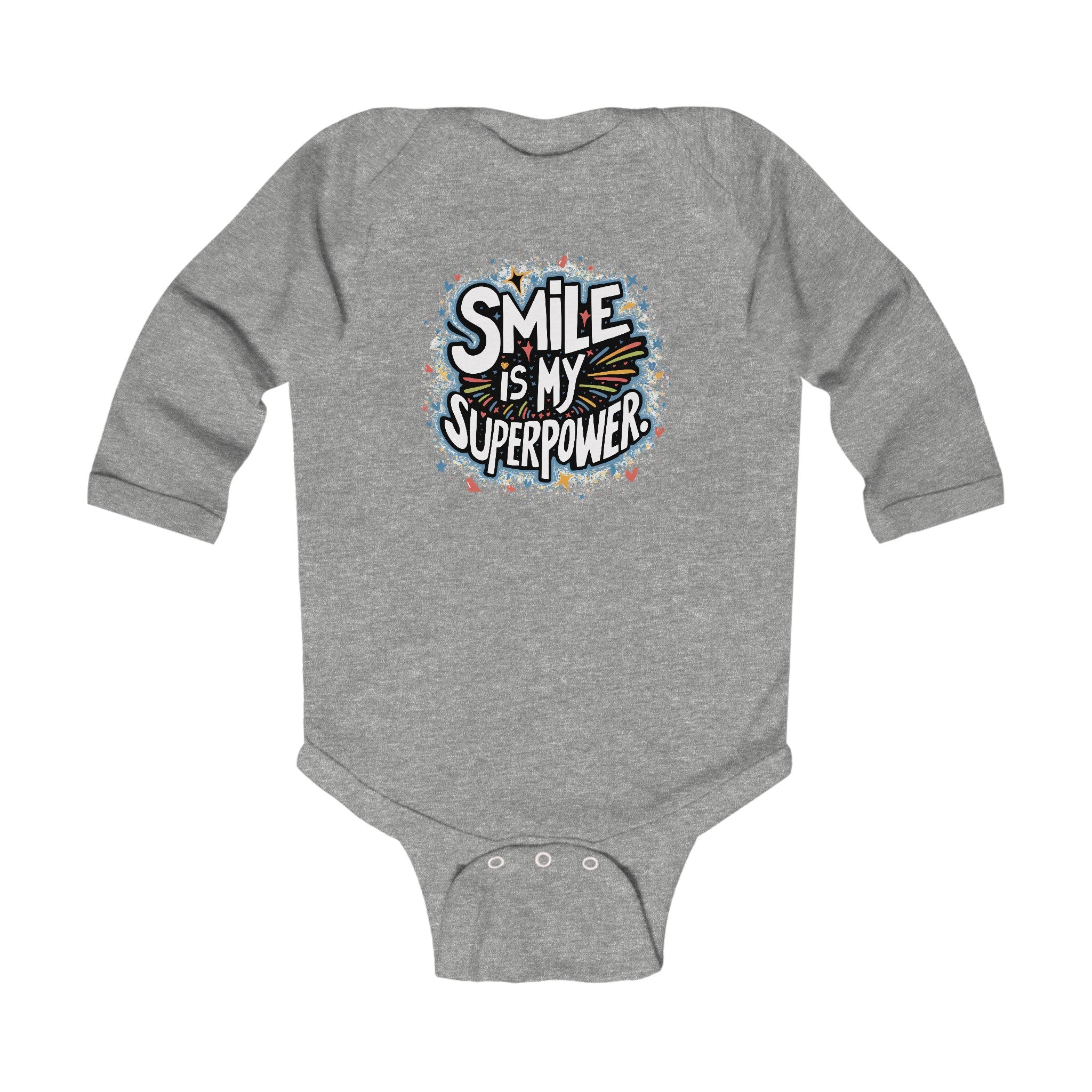 "Smile is my superpower" Infant Long Sleeve Bodysuit