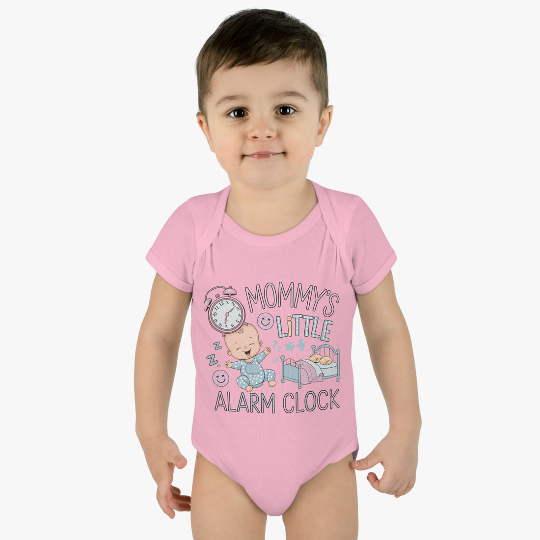 "Mommy's little alarm clock" Infant Baby Rib Bodysuit