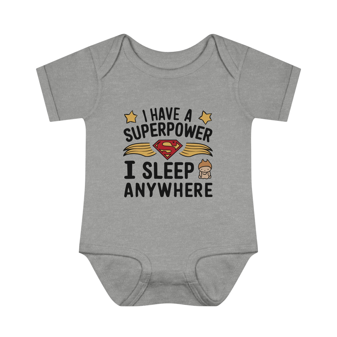 "I have a superpower I sleep anywhere" Infant Baby Rib Bodysuit