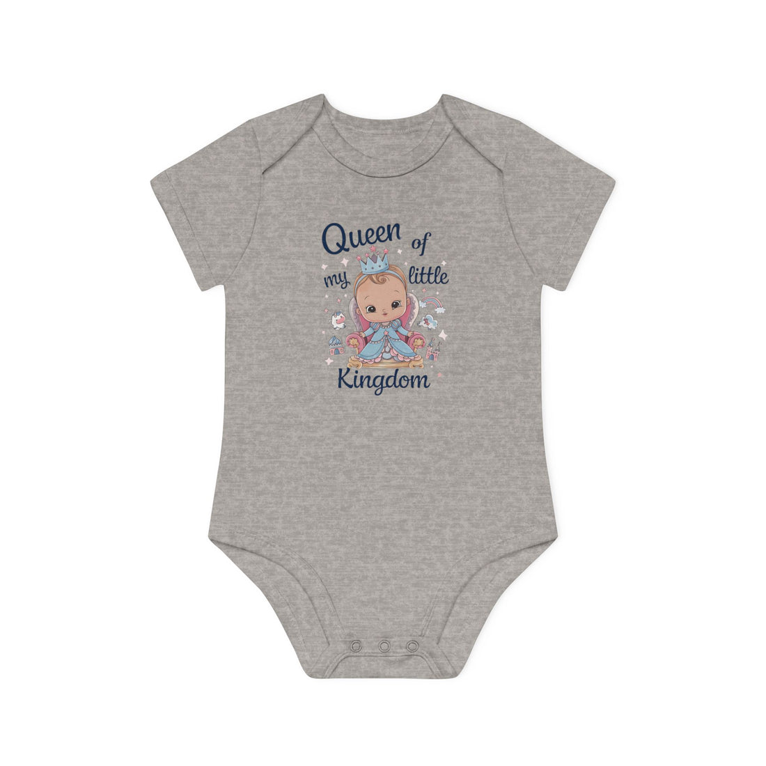 "Queen of my little kingdom" Baby Organic Short Sleeve Bodysuit