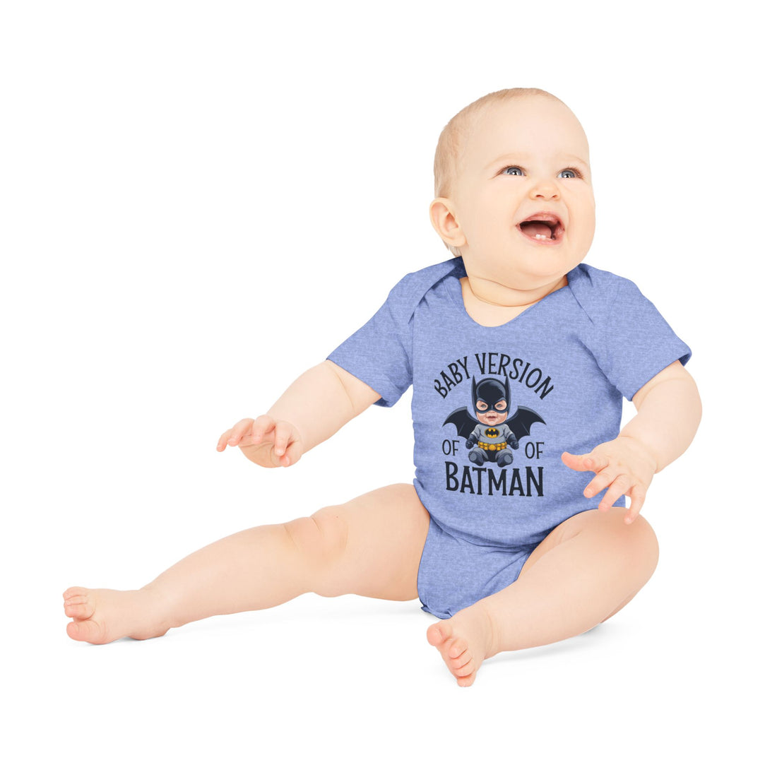 "Baby version of batman" Baby Organic Short Sleeve Bodysuit