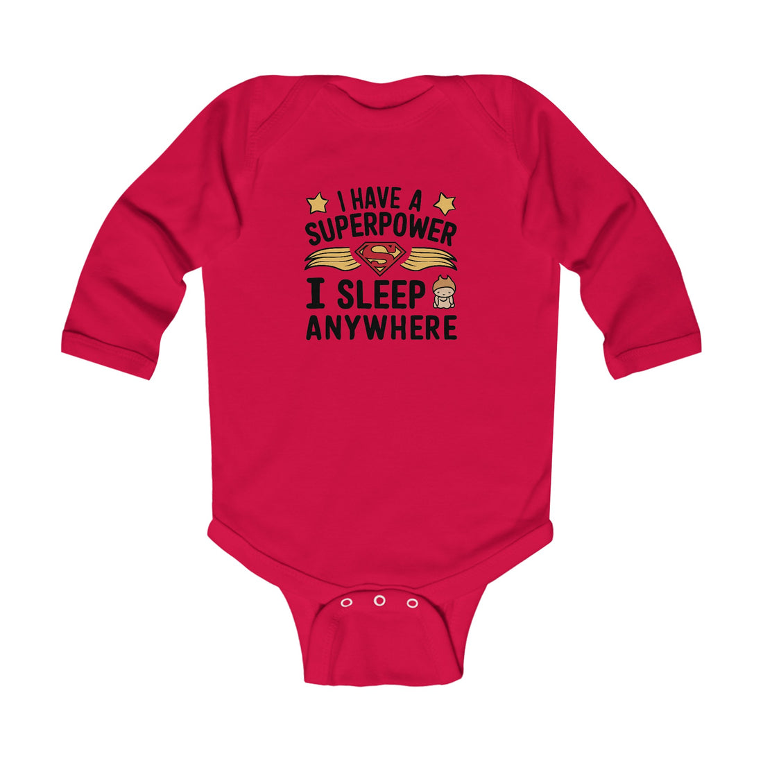 "I have a superpower I sleep anywhere" Infant Long Sleeve Bodysuit