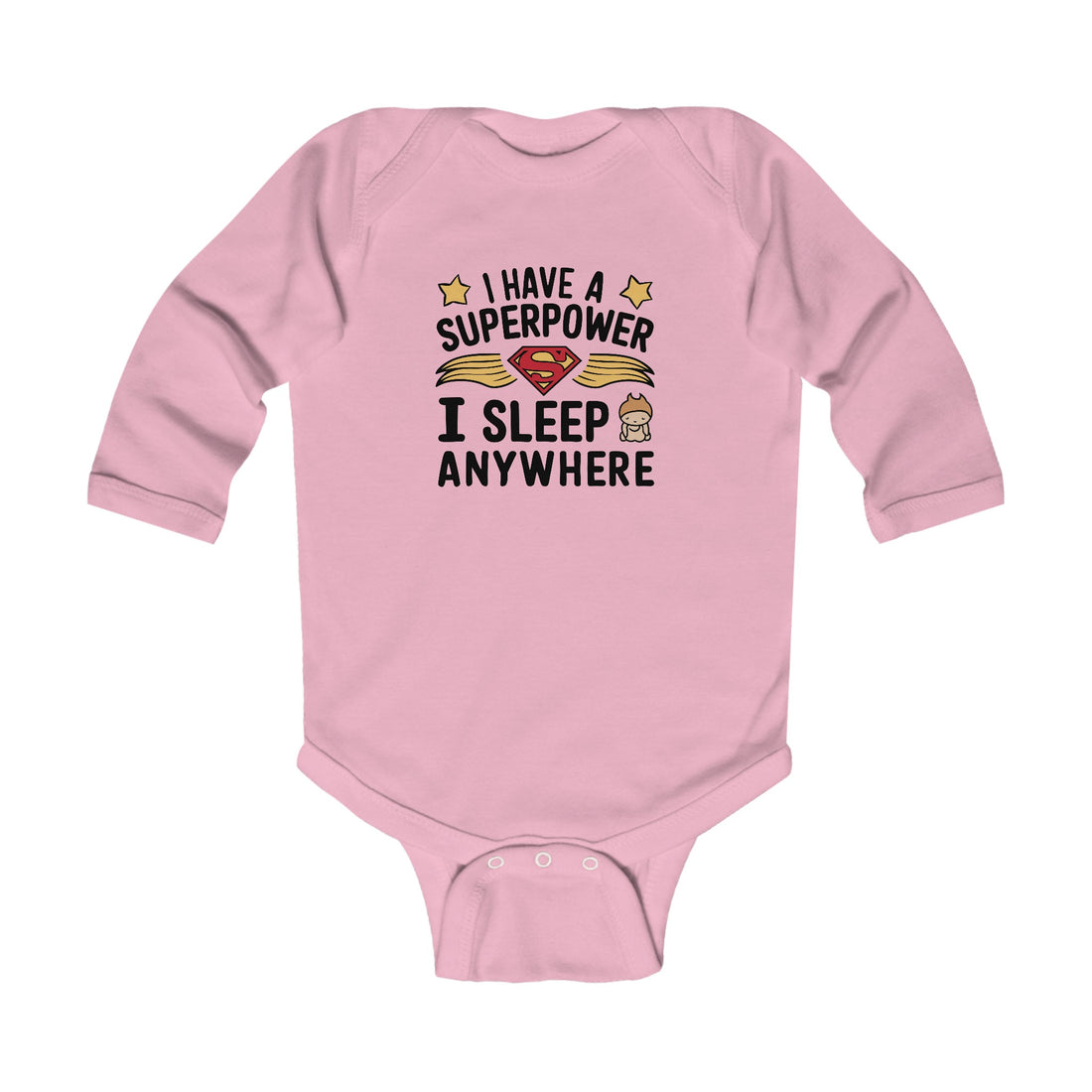 "I have a superpower I sleep anywhere" Infant Long Sleeve Bodysuit