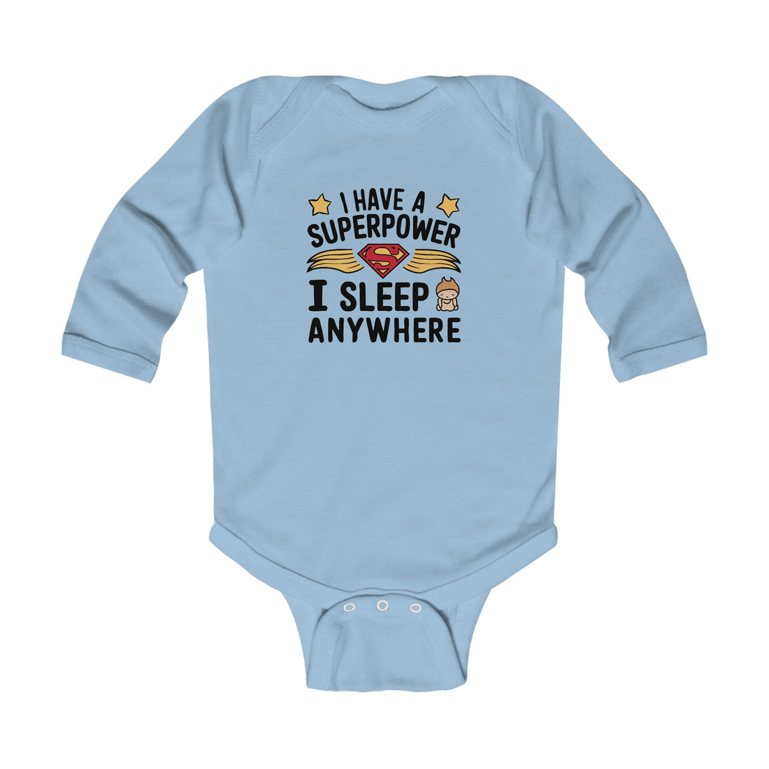 "I have a superpower I sleep anywhere" Infant Long Sleeve Bodysuit