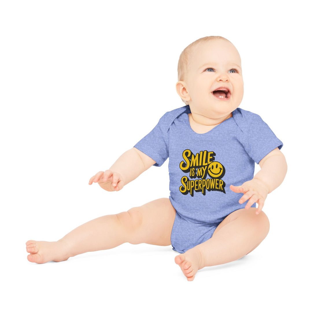 "Smile is my superpower" Baby Organic Short Sleeve Bodysuit