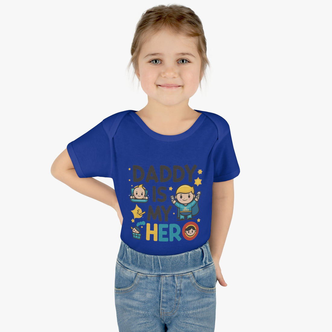 "Daddy is my hero" Infant Baby Rib Bodysuit