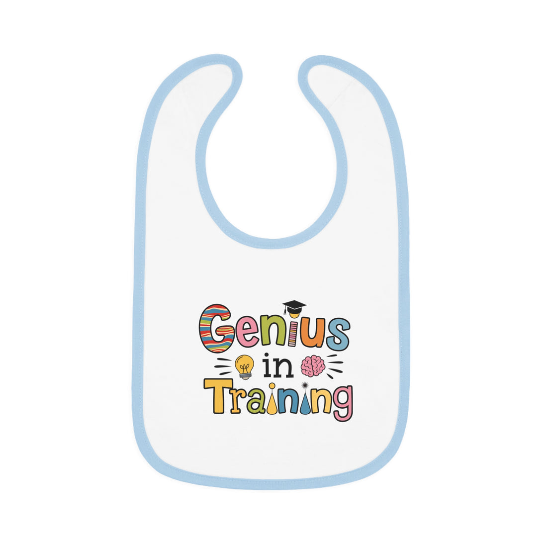 "Genius in training" Baby Contrast Trim Jersey Bib