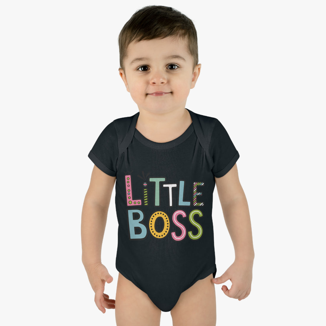 "Little boss" Infant Baby Rib Bodysuit