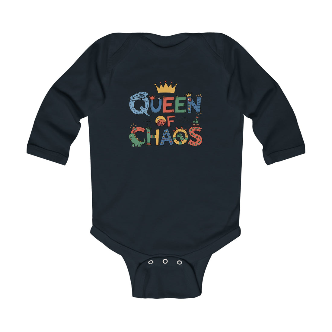 "Queen of chaos" Infant Long Sleeve Bodysuit