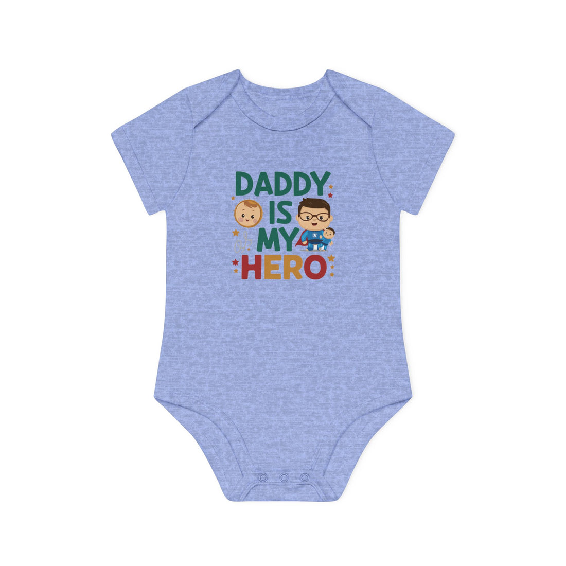 "Daddy is my hero" Baby Organic Short Sleeve Bodysuit