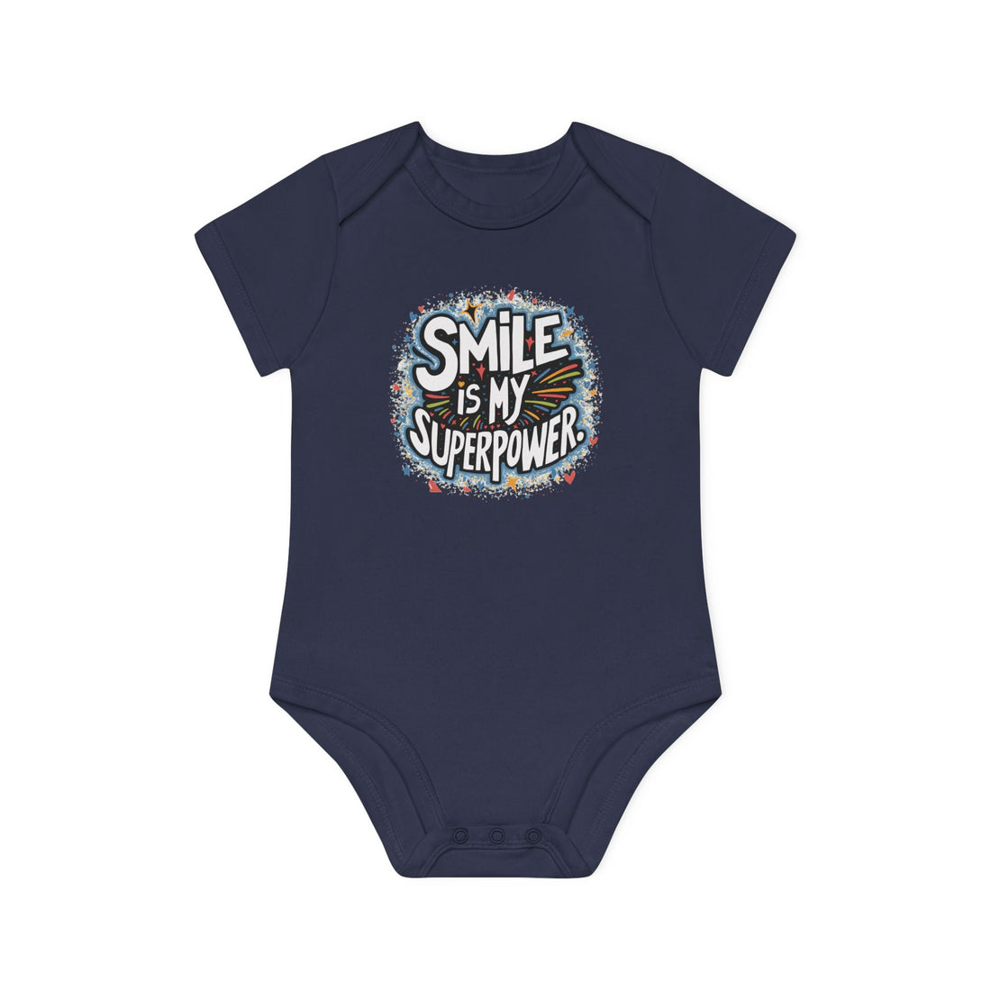 "Smile is my superpower" Baby Organic Short Sleeve Bodysuit