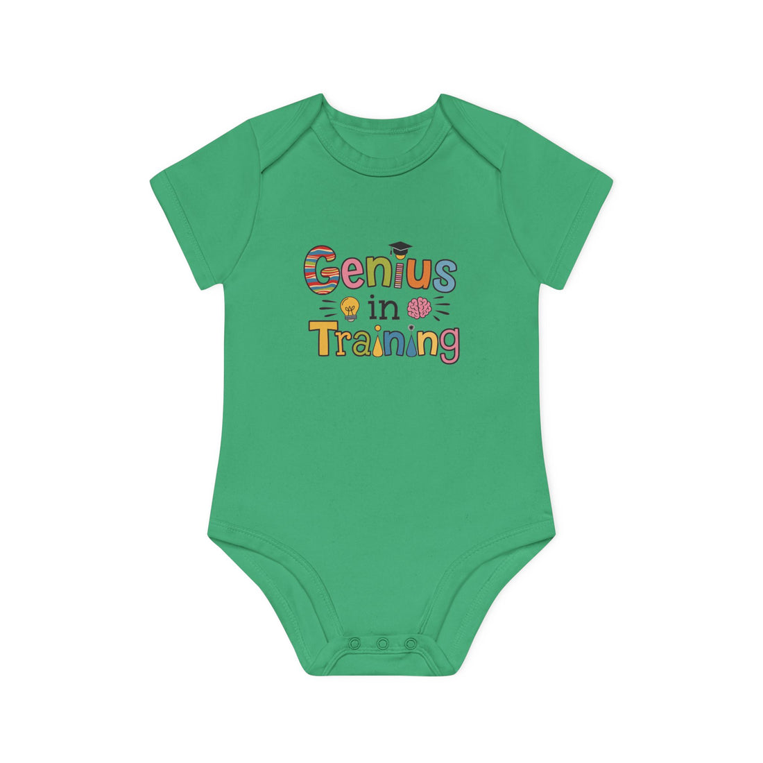 "Genius in training" Baby Organic Short Sleeve Bodysuit