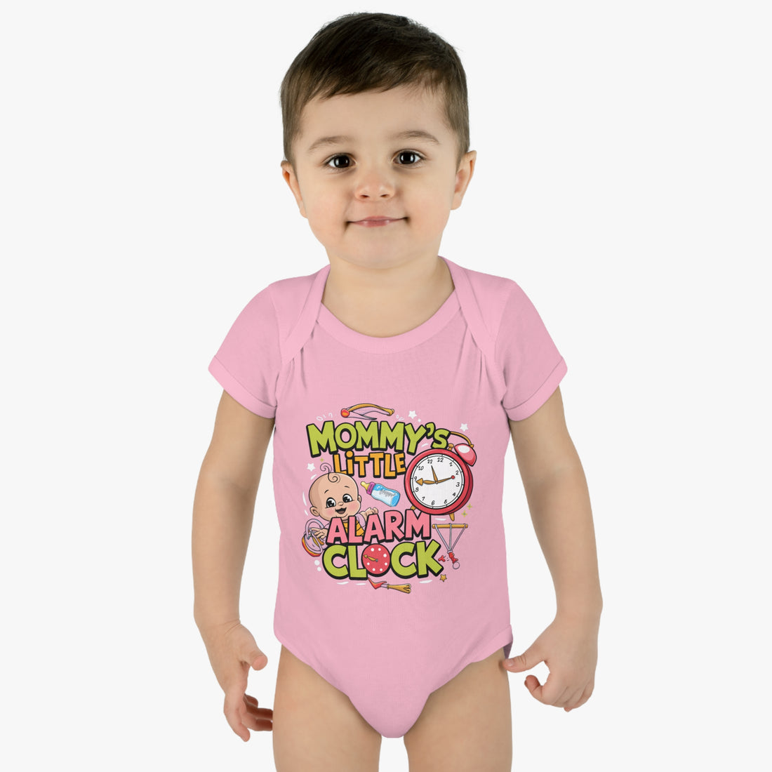 "Mommy's little alarm clock" Infant Baby Rib Bodysuit