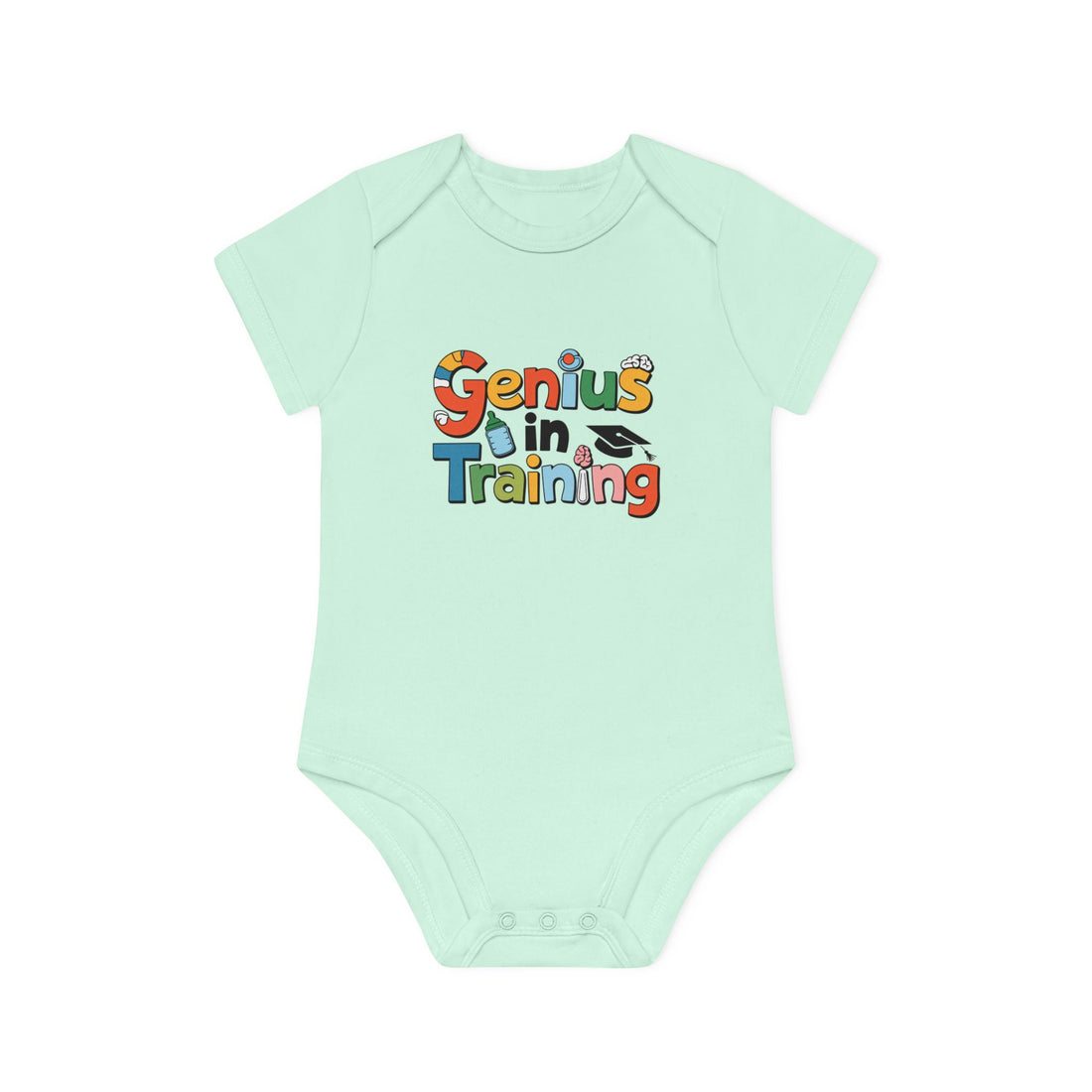 "Genius in training" Baby Organic Short Sleeve Bodysuit