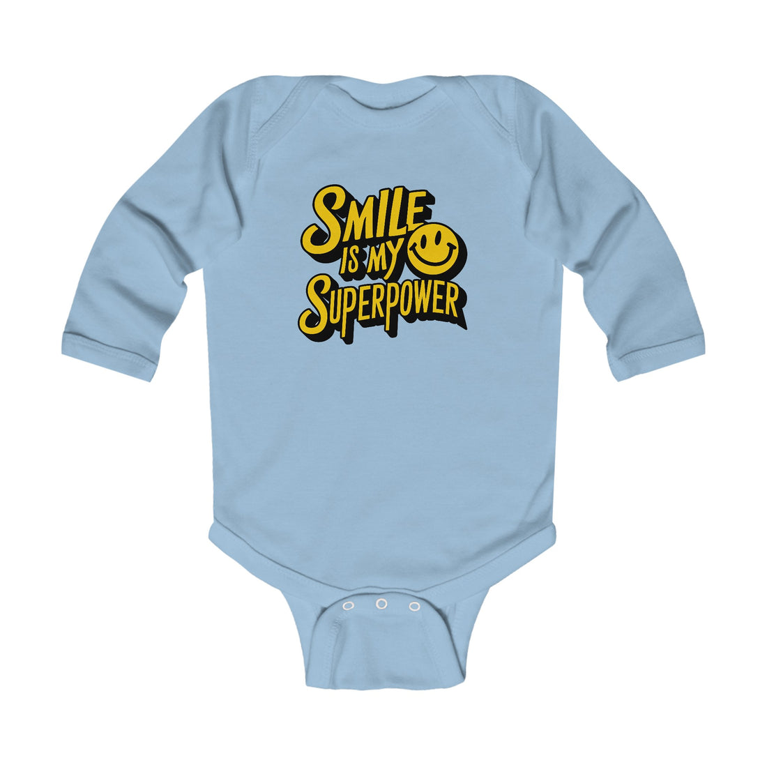 "Smile is my superpower" Infant Long Sleeve Bodysuit