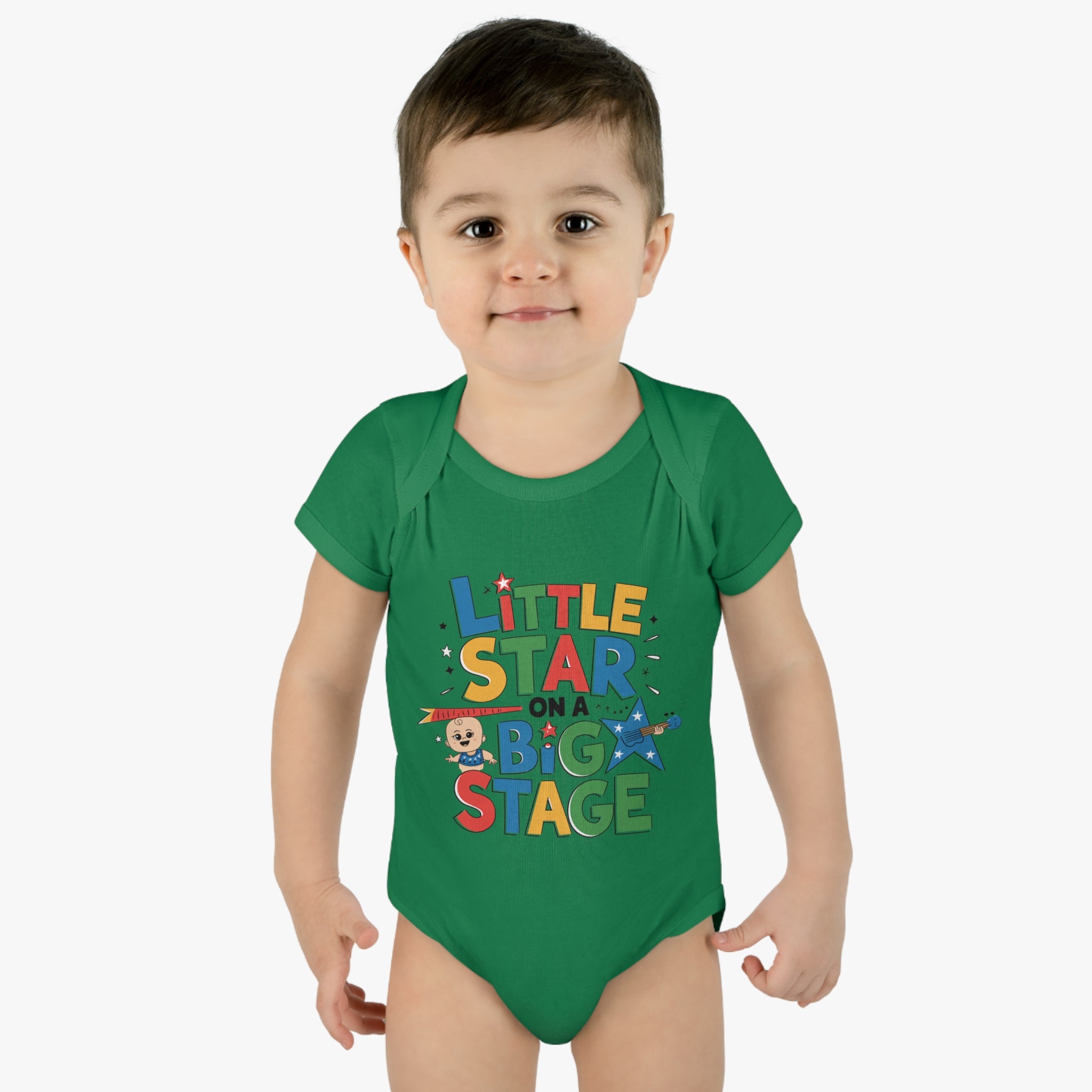 "Little star on a big stage" Infant Baby Rib Bodysuit