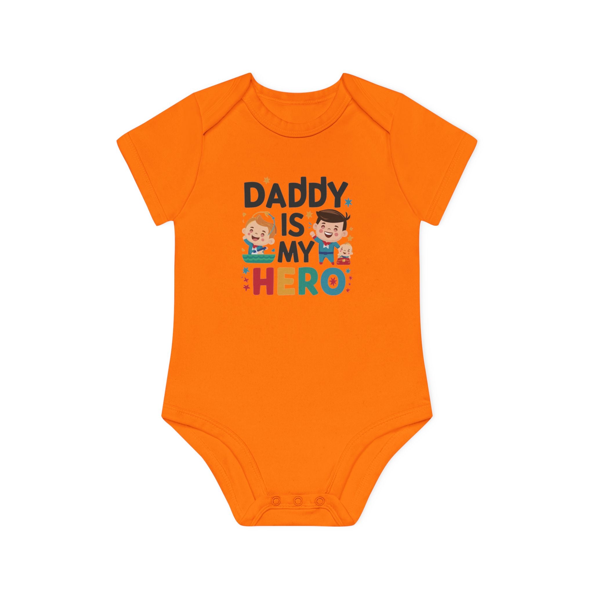 "Daddy is my hero" Baby Organic Short Sleeve Bodysuit