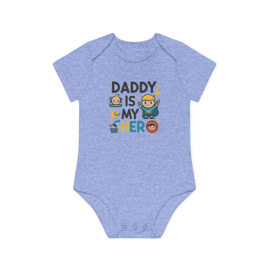 "Daddy is my hero" Baby Organic Short Sleeve Bodysuit